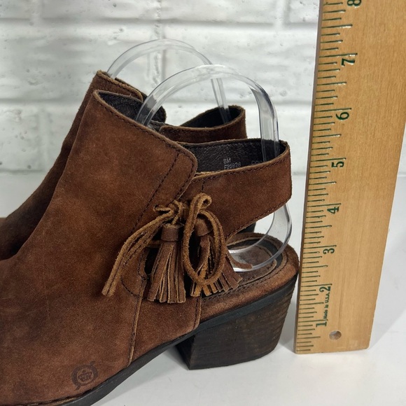 BORN Monikah Block Heel Distressed Suede Back Strap Bootie in Tobacco Size 8 - Picture 13 of 13